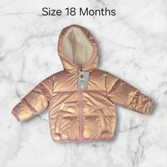 NWT Swiss Tech Toddler Heavyweight Puffer Jacket Size 18 Months / Rose Gold - Picture 1 of 5